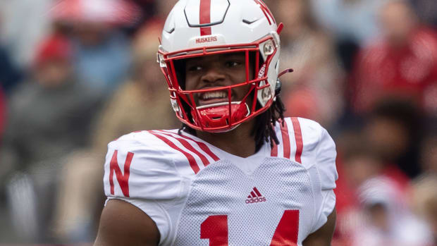 Jeff Sims quarterback 2023 Nebraska football spring game closeup